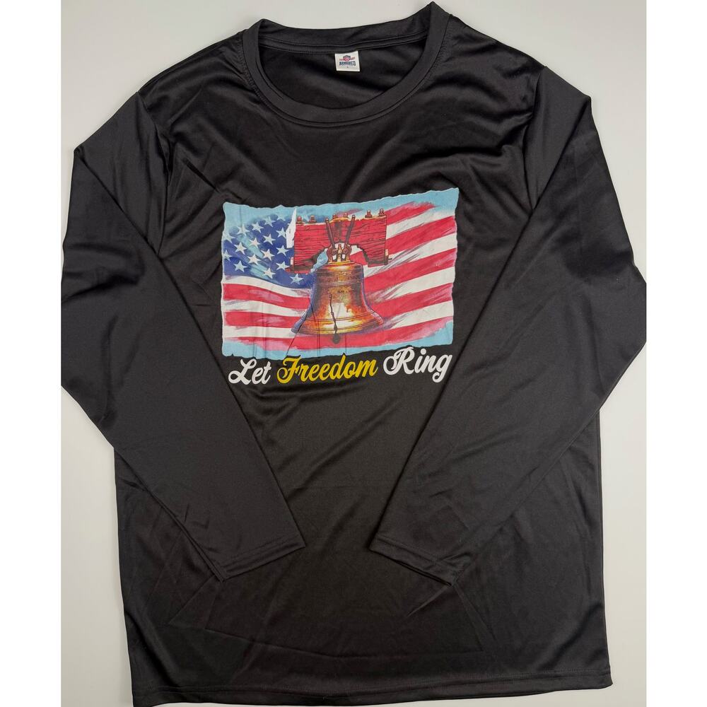 Armored Sportswear Let Freedom Ring Patriotic Long Sleeve Shirt Size Large USA